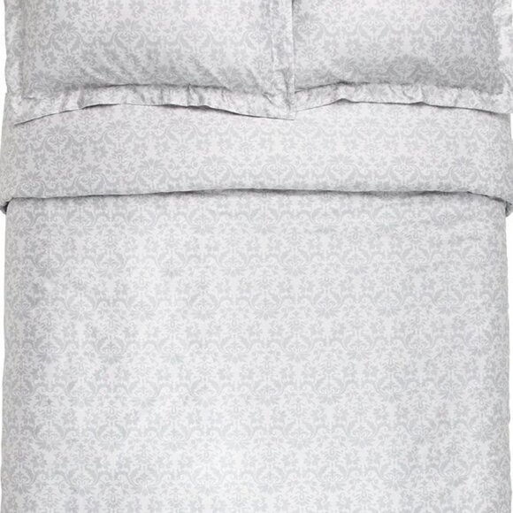 Pinzon Paris Printed Duvet Cover & Insert - King, Light Grey - Picture 3 of 6